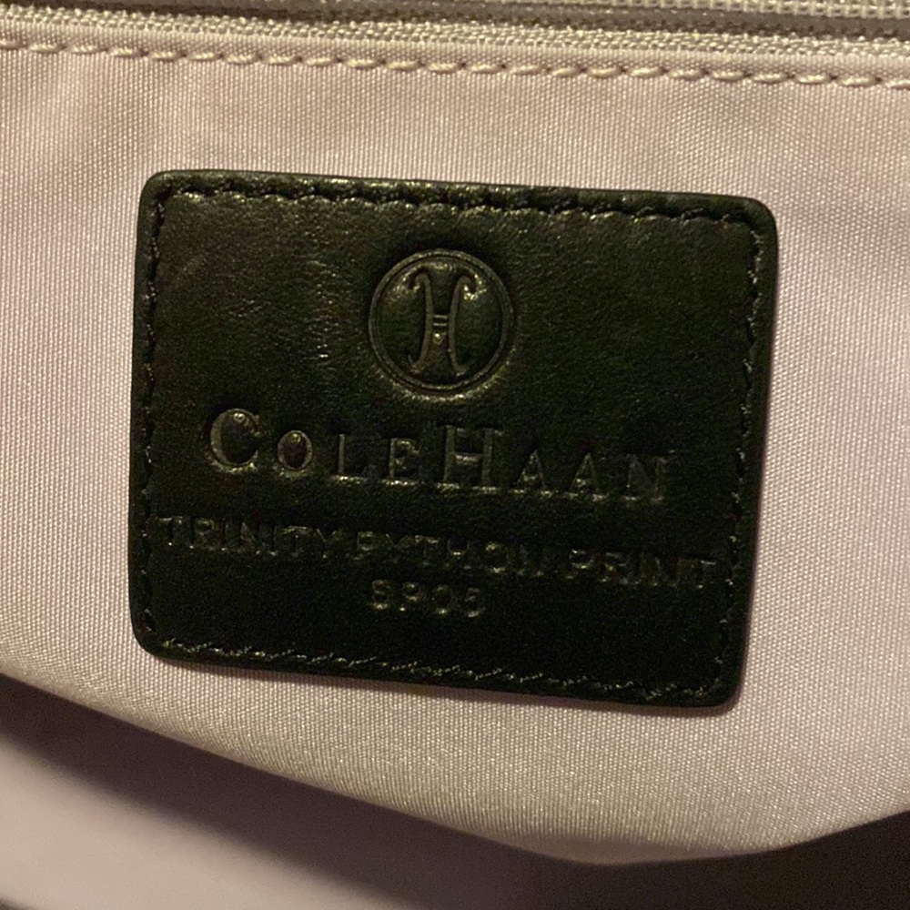Cole Haan Black and Cream Snake Print Tote - Picture 3 of 4